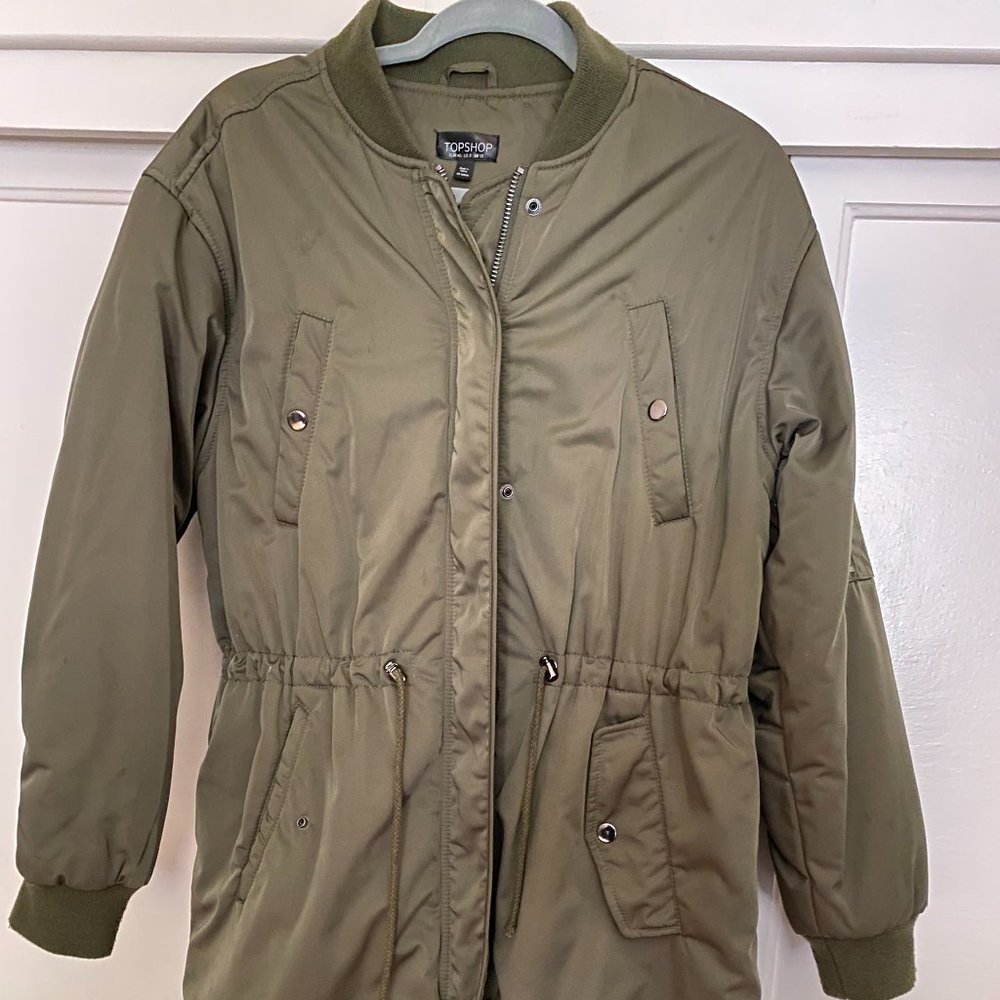 Topshop Long Bomber Jacket